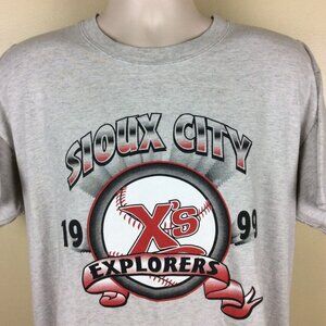 Vtg 1999 Sioux City Explorers Minor League B baseball Team shirt